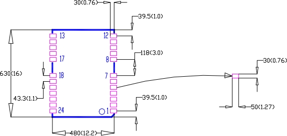 工规级GNSS导航定位模组SKG128S参考封装尺寸.png 工规级GNSS导航定位模组SKG128S参考封装尺寸.png